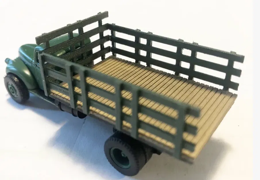 Mô hình HO tỷ lệ giường xe tải ốp gỗ - Image 1