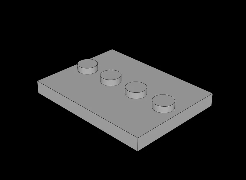 Tấm Lego Tương Thích (88646.dat) 3 x 4 với 4 Gai Giữa - Image 1