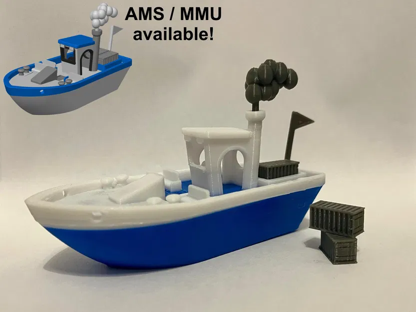 Chiếc Benchy Nổi Ổn Định Có Hàng, Khói Và Cờ (Phiên Bản Đa Sắc Màu) - Image 1