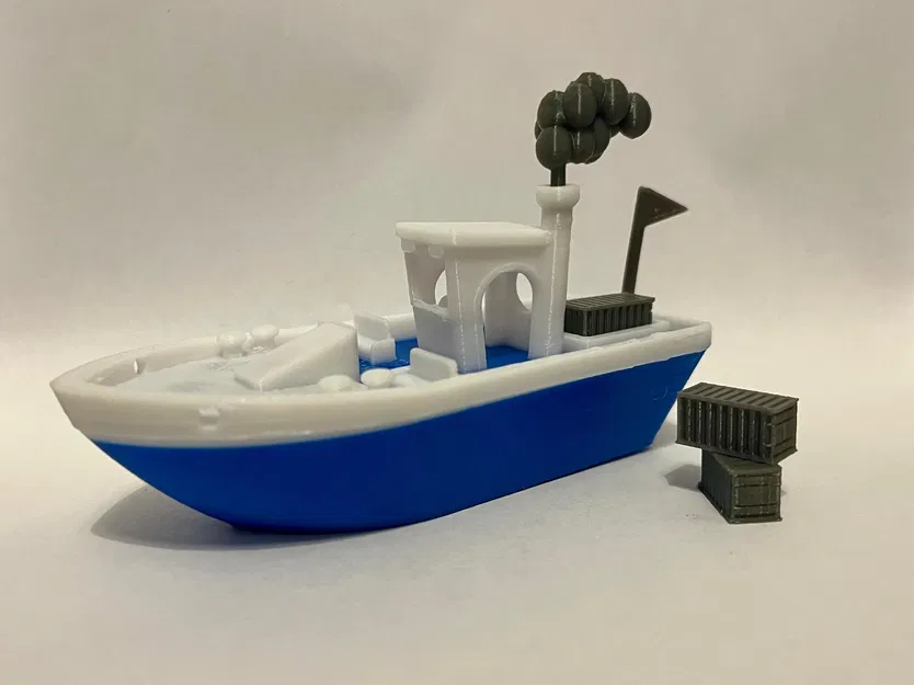 Chiếc Benchy Nổi Ổn Định Có Hàng, Khói Và Cờ (Phiên Bản Đa Sắc Màu) - Image 2