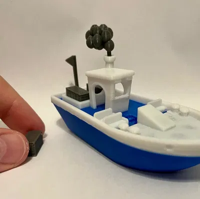 Chiếc Benchy Nổi Ổn Định Có Hàng, Khói Và Cờ (Phiên Bản Đa Sắc Màu)