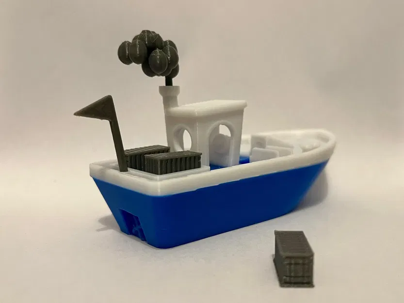 Chiếc Benchy Nổi Ổn Định Có Hàng, Khói Và Cờ (Phiên Bản Đa Sắc Màu) - Image 4