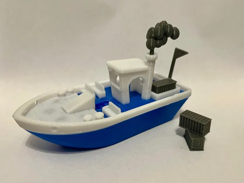 Chiếc Benchy Nổi Ổn Định Có Hàng, Khói Và Cờ (Phiên Bản Đa Sắc Màu) - Image 5