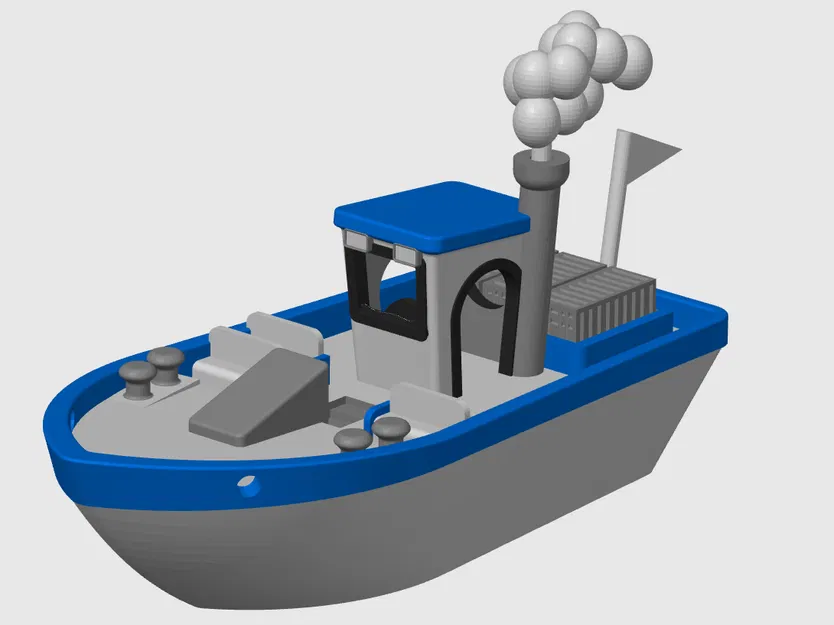Chiếc Benchy Nổi Ổn Định Có Hàng, Khói Và Cờ (Phiên Bản Đa Sắc Màu) - Image 8