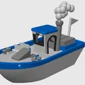 Chiếc Benchy Nổi Ổn Định Có Hàng, Khói Và Cờ (Phiên Bản Đa Sắc Màu) - Thumbnail 8