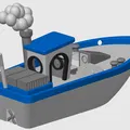 Chiếc Benchy Nổi Ổn Định Có Hàng, Khói Và Cờ (Phiên Bản Đa Sắc Màu) - Thumbnail 9