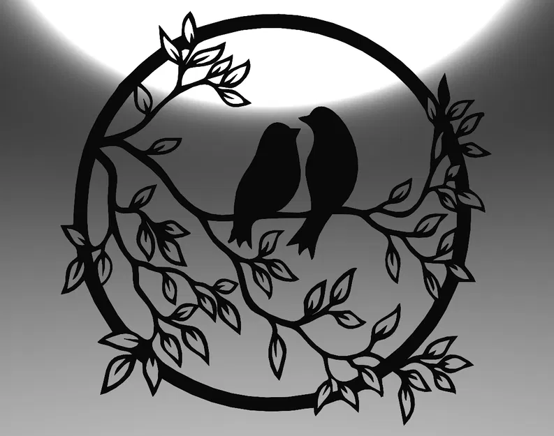 Chim trên cành: Minh họa nghệ thuật đường nét duyên dáng - Image 1