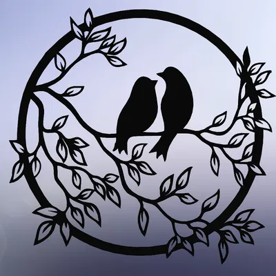 Chim trên cành: Minh họa nghệ thuật đường nét duyên dáng