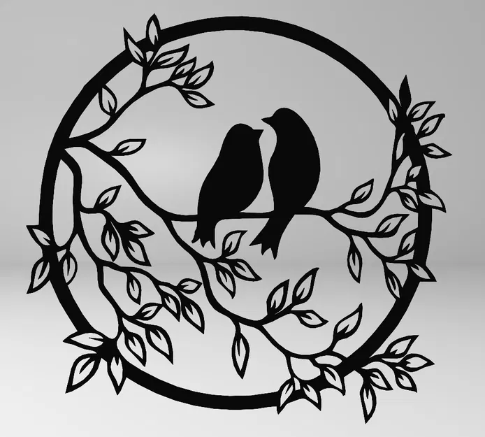 Chim trên cành: Minh họa nghệ thuật đường nét duyên dáng - Image 3