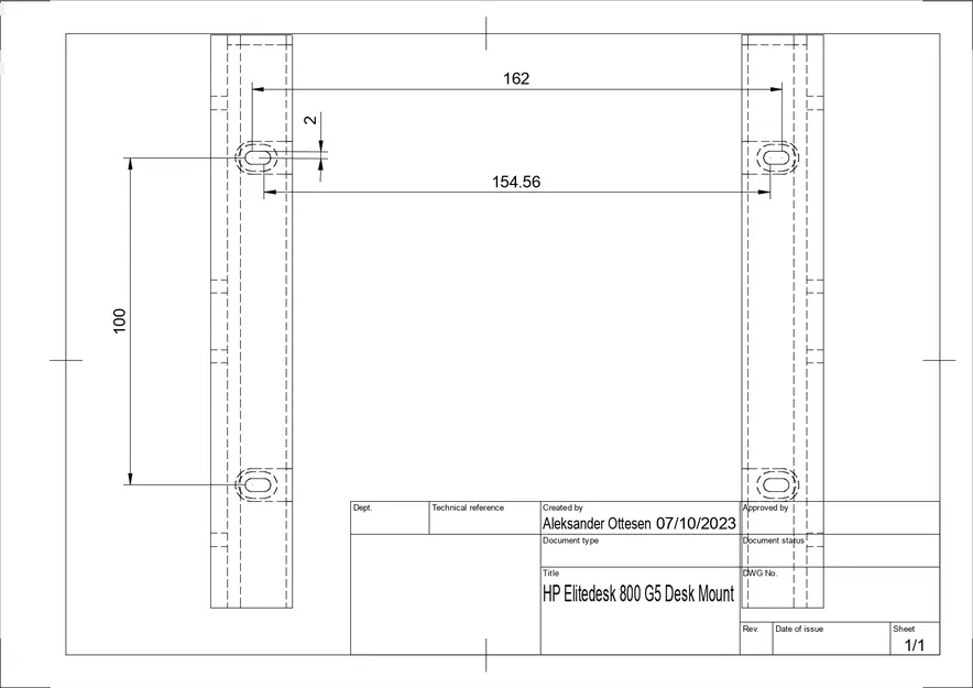 Đế Gắn HP EliteDesk Mini 800 G5 Dưới Gầm Bàn (Có thể dùng cho các mẫu G khác) - Image 5