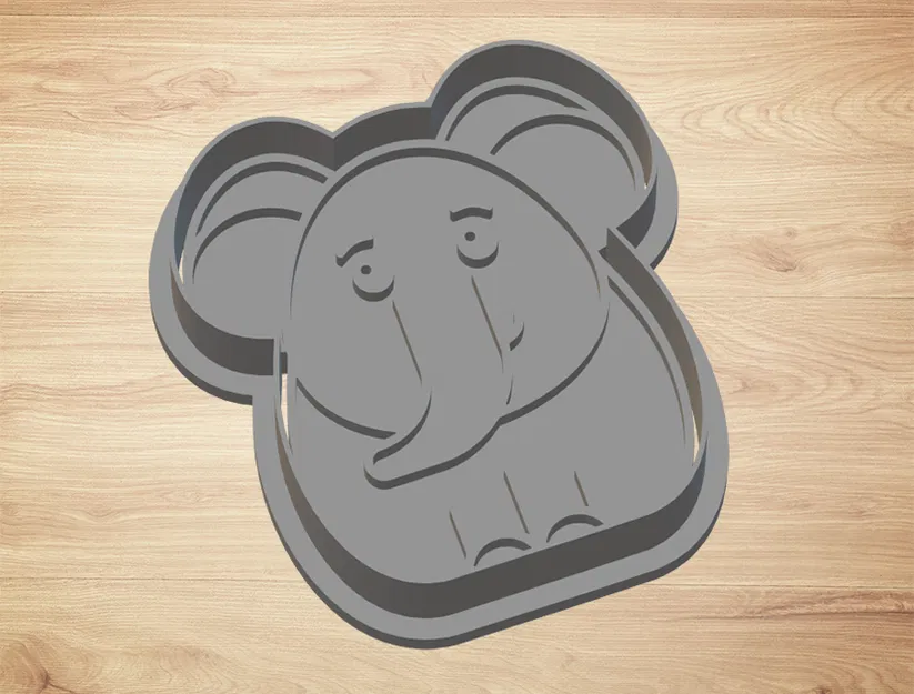 Khuôn cắt bánh quy hình voi - khuôn và con dấu - Image 1