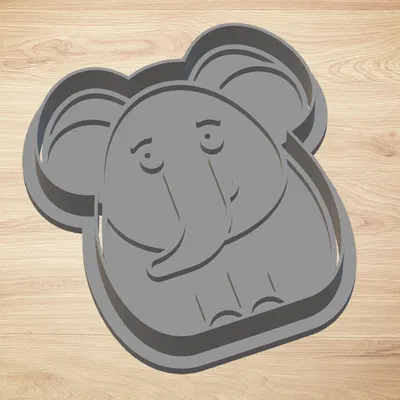 Khuôn cắt bánh quy hình voi - khuôn và con dấu