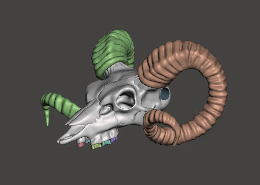 Mặt dây chuyền hình đầu lâu dê - Image 3