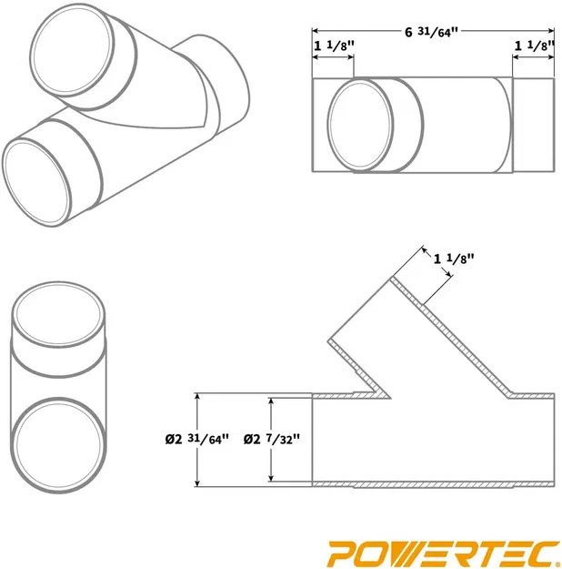 Bộ Chia Y 2-1/2 " cho Máy Hút Bụi - Image 1