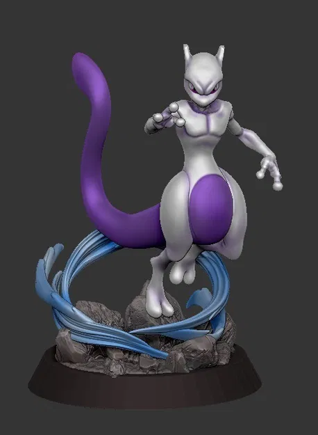 Mô hình 3D nhân vật Mewtwo Pokemon - Image 1