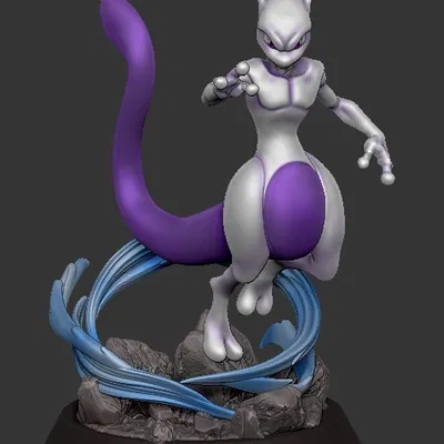 Mô hình 3D nhân vật Mewtwo Pokemon