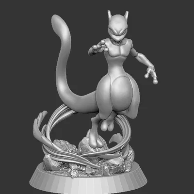 Mô hình 3D nhân vật Mewtwo Pokemon