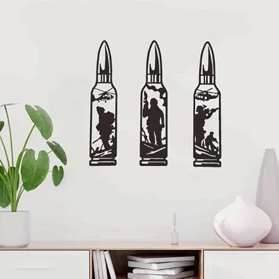 Tranh Treo Tường 3 Mảnh Hình Viên Đạn Lính