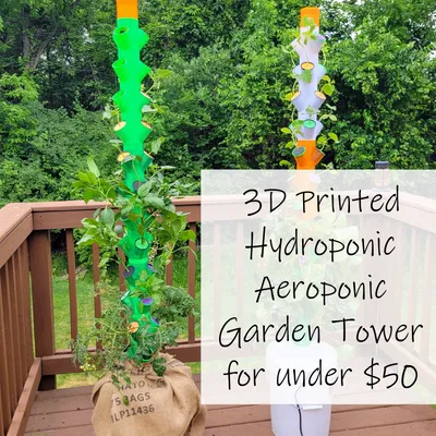 Tháp Vườn Thủy Canh Khí Canh 3D