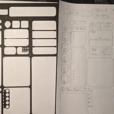 Khuôn Vẽ Bảng Nhân Vật D&D