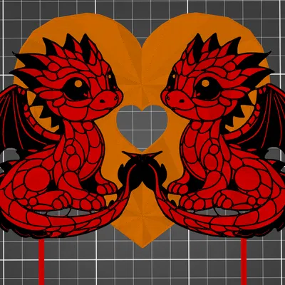 Trang trí bánh kem: Song long cho cặp song sinh (ba màu)