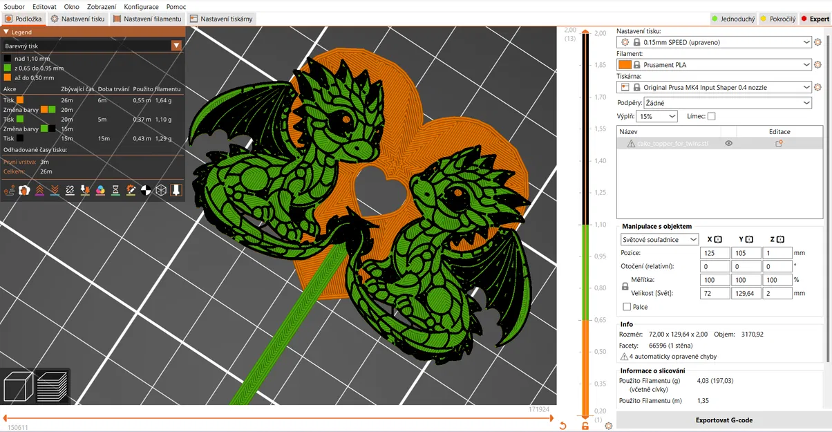 Trang trí bánh kem: Song long cho cặp song sinh (ba màu) - Image 6