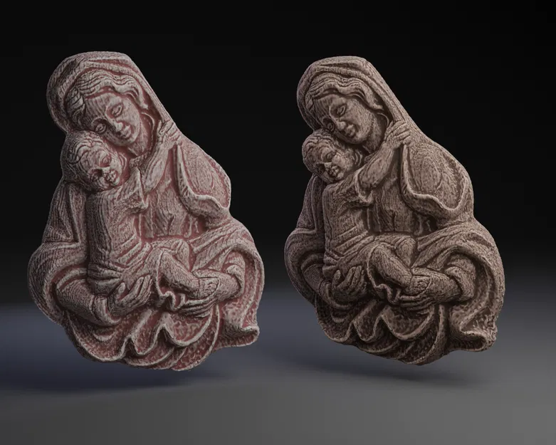 Bảng Treo Tường Madonna và Trẻ Con Vân Gỗ - Image 1