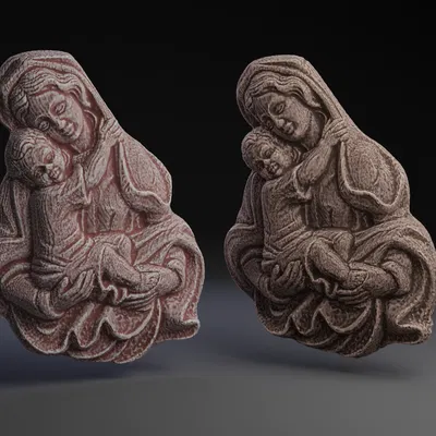 Bảng Treo Tường Madonna và Trẻ Con Vân Gỗ