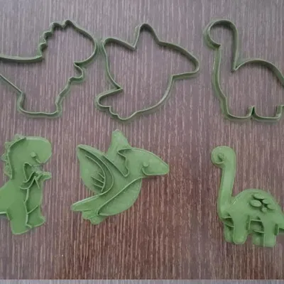 Khuôn Cắt Bánh Quy Hình Khủng Long 2 Phần Cho Chi Tiết Nhỏ