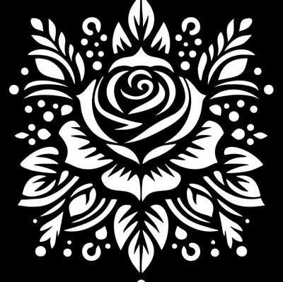 Khuôn Vẽ: Hoa Hồng 2