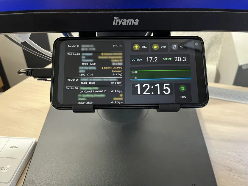 Giá đỡ/kẹp điện thoại cho màn hình - Image 1