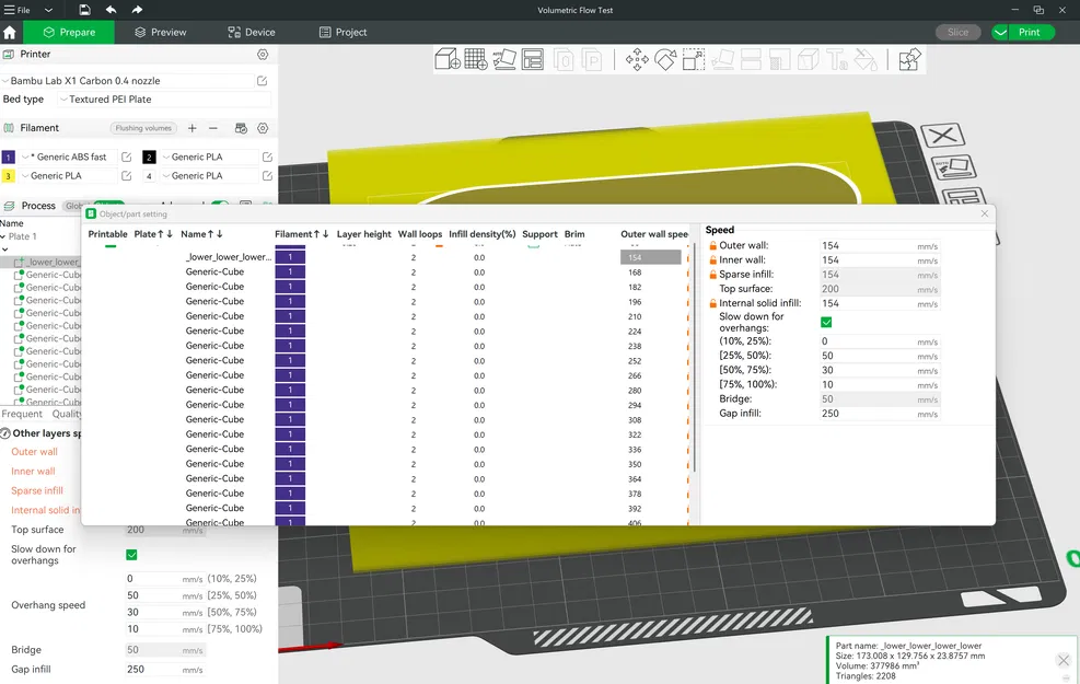 Tháp kiểm tra lưu lượng tối đa Bambu slicer cho X1C - Image 5