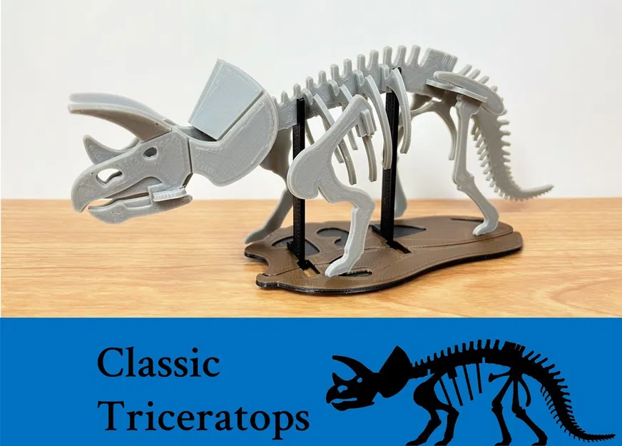 [3Dino Puzzle] Khủng long Triceratops Phong cách Cổ điển - Image 1