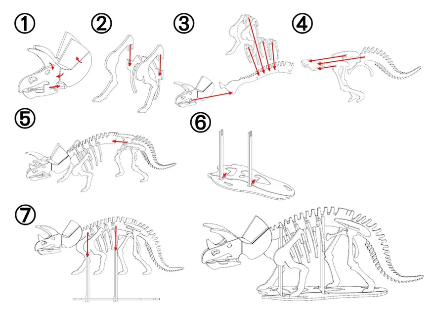 [3Dino Puzzle] Khủng long Triceratops Phong cách Cổ điển - Image 2