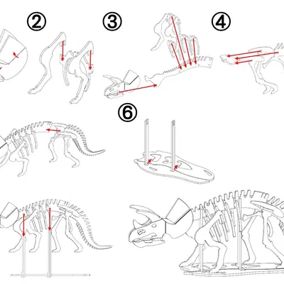 [3Dino Puzzle] Khủng long Triceratops Phong cách Cổ điển