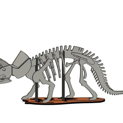 [3Dino Puzzle] Khủng long Triceratops Phong cách Cổ điển