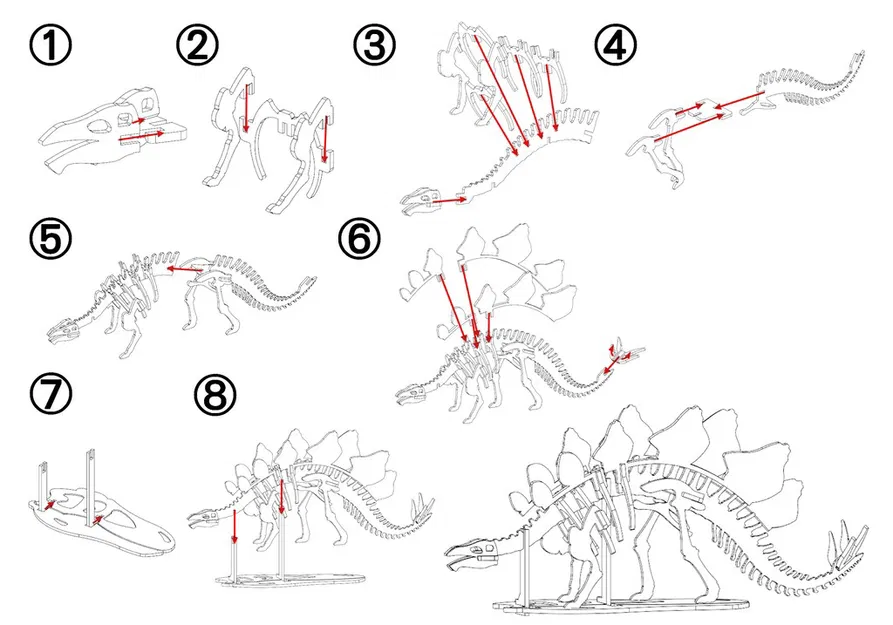 [3Dino Puzzle] Stegosaurus Phong Cách Cổ Điển - Image 2