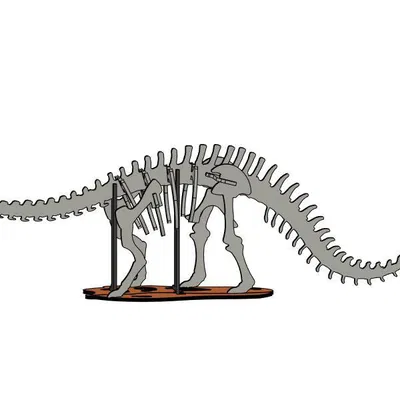 [3Dino Puzzle] Khủng long Brontosaurus (Apatosaurus cổ điển)