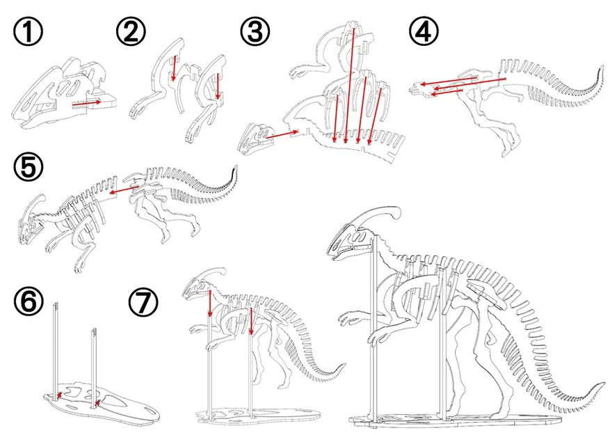 [3Dino Puzzle] Khủng long Parasaurolophus Phong Cách Cổ Điển - Image 4