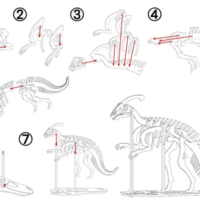 [3Dino Puzzle] Khủng long Parasaurolophus Phong Cách Cổ Điển