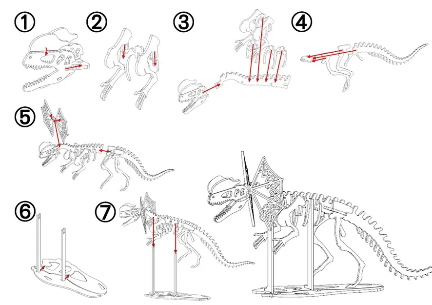 [3Dino Puzzle] Khủng Long Dilophosaurus Phong Cách Cổ Điển - Image 3