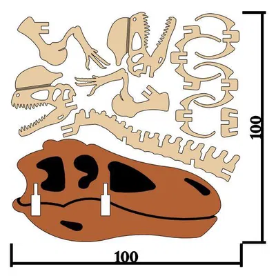 [3Dino Puzzle] Khủng Long Dilophosaurus Phong Cách Cổ Điển