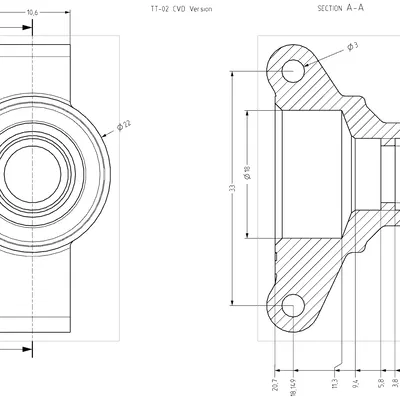 Tamiya TT-02 Cùi chỏ sau || Rear Hub