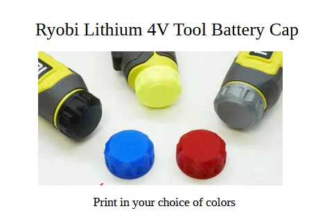 Nắp Pin Thay Thế Cho Dụng Cụ Ryobi 4V Lithium - Image 1