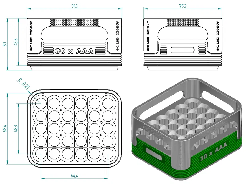 Hộp Pin AAA Xếp Chồng (Thiết kế thùng bia Veltins) - Image 5