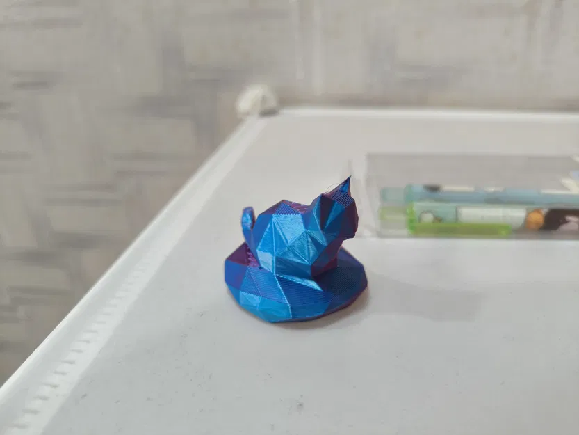 Mô hình mèo lowpoly dễ thương ngồi trên đá - Image 1