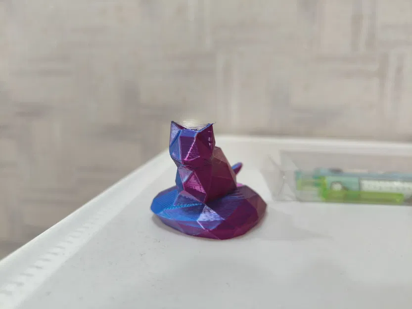 Mô hình mèo lowpoly dễ thương ngồi trên đá - Image 2