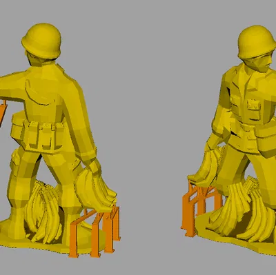 Đội Quân Lowpoly - Tướng Chuối Lính Đồ Chơi Quân Đội Siêu Bền