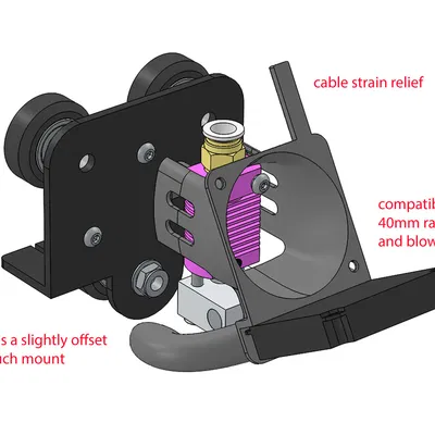 Quạt tản nhiệt Mini-Me v4 cho Ender3 (Dùng đồ zin, 5015, Không cần hàn, Tháo lắp dễ dàng)