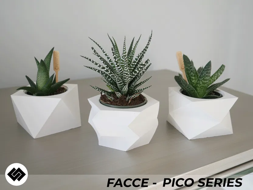 Bộ 3 Chậu Cây Mini Facce Series - Image 1